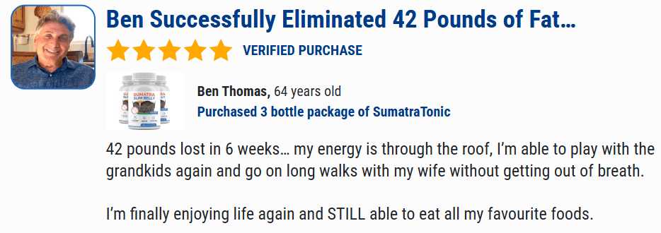 Sumatra Slim Belly Tonic customer results feedback
